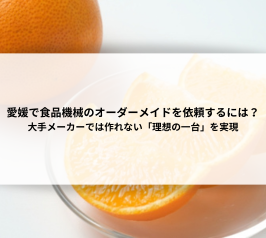 愛媛で食品機械のオーダーメイドを依頼するには？大手メーカーでは作れない「理想の一台」を実現